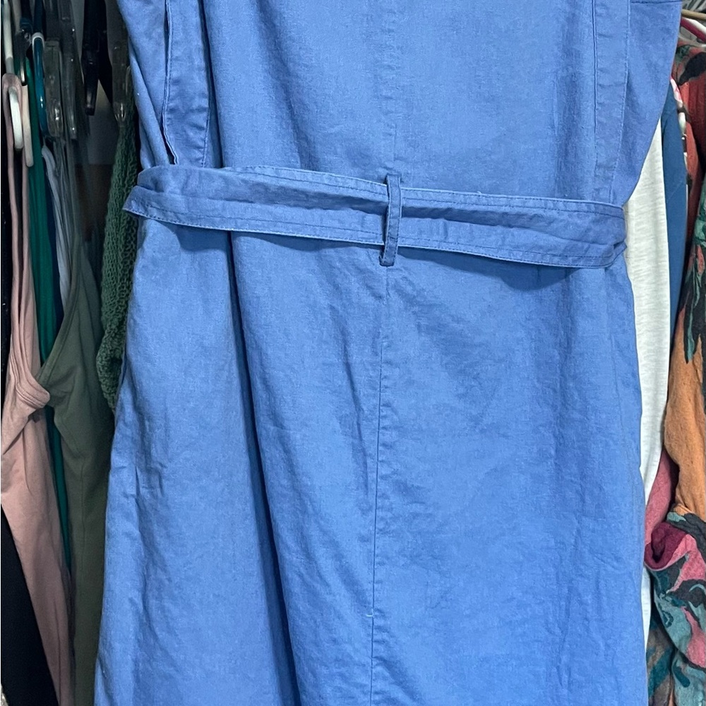 Banana Republic Linen Blend Blue Dress - Picture 3 of 5